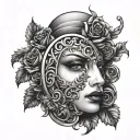 blank face mirror tattoo design idea