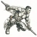 fighter  never give up tattoo design idea