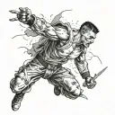 fighter  never give up tattoo design idea