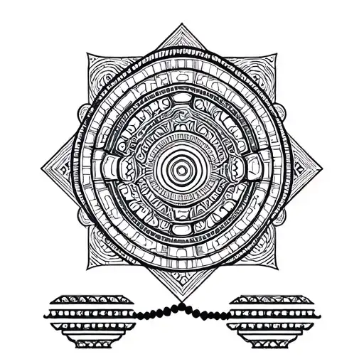 Buddhist mala beads, Tibetan prayer flags, tattoo design idea