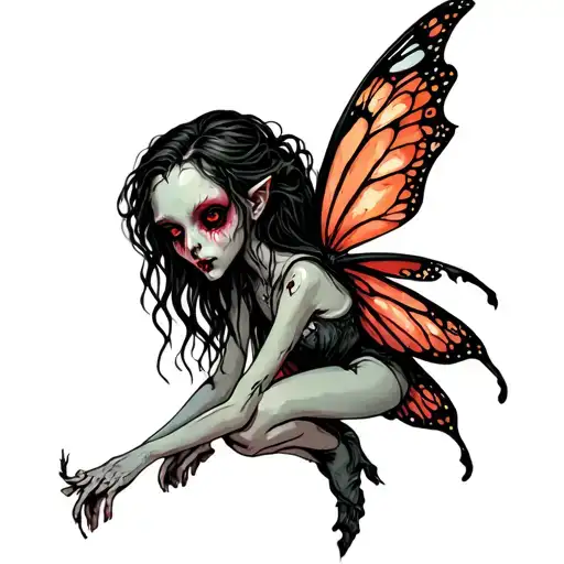 evil fairy tattoo design idea