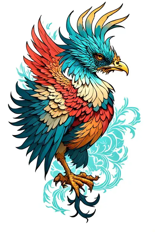 Simurgh tattoo design idea