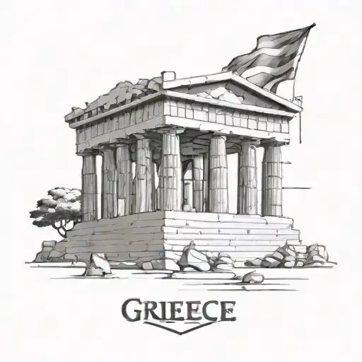 greece monument, política, mathematicc tattoo design idea
