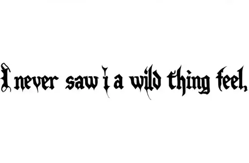 "I never saw a wild thing feel " tattoo design idea