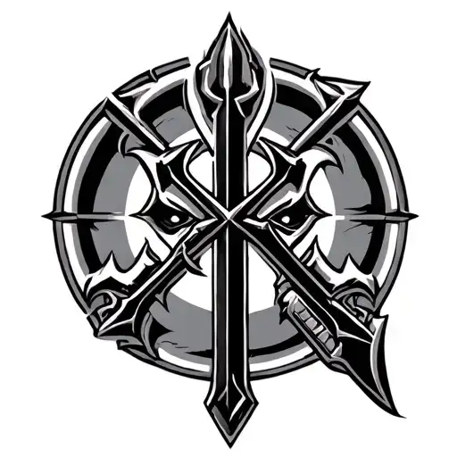 Warhammer 40k black templars simple outline symbol tattoo design idea