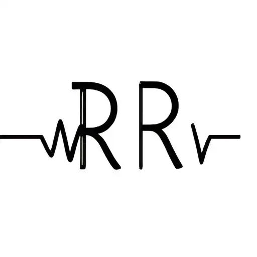 couple intial R with heartbeat line going tattoo design idea