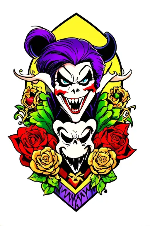 Disney heros and villians tattoo design idea