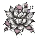 Place several open lotus flowers, with fine detail on the petals. The vibrant pink can be combined with shades of purple or white to add depth. tattoo design idea