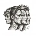 3 faces overlapping to make your own body tattoo design idea