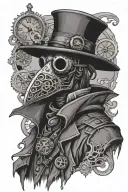 steampunk plague doctor tattoo design idea