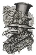 steampunk plague doctor tattoo design idea