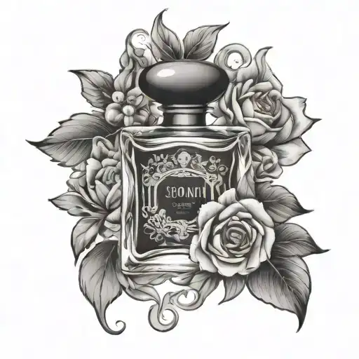 perfume tattoo design idea