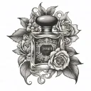perfume tattoo design idea