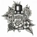 perfume tattoo design idea