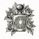 perfume tattoo design idea