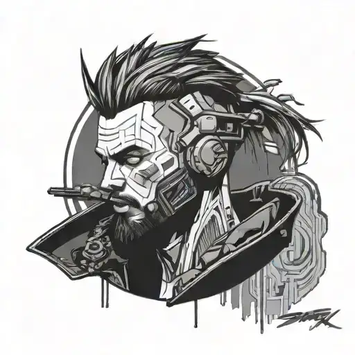 Cyberpunk 2077 tattoo design idea