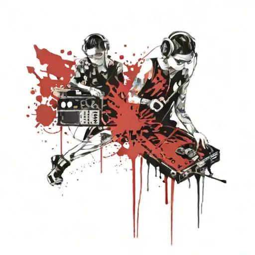 travel in thoughts while listening to music tattoo design idea