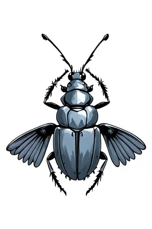 scarab beetle with wings spread  tattoo design idea