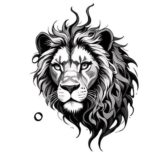 goth leo zodiac sign tattoo design idea