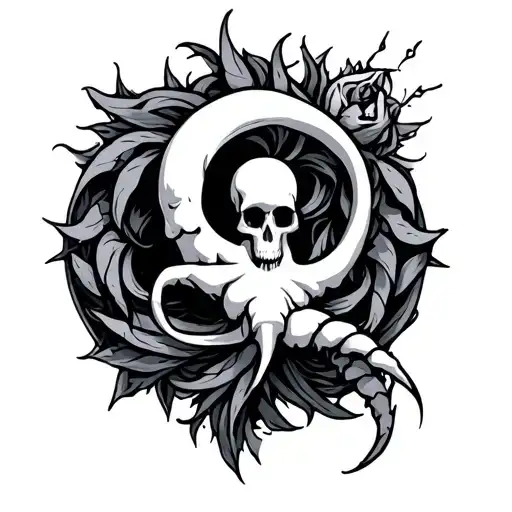 cancer and aquarius zodiac symbol tattoo design idea