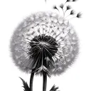 Dandelion Blowing In The Wind tattoo design idea