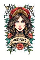 respect tattoo design idea
