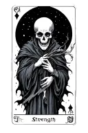 The strength tarot card spooky tattoo design idea