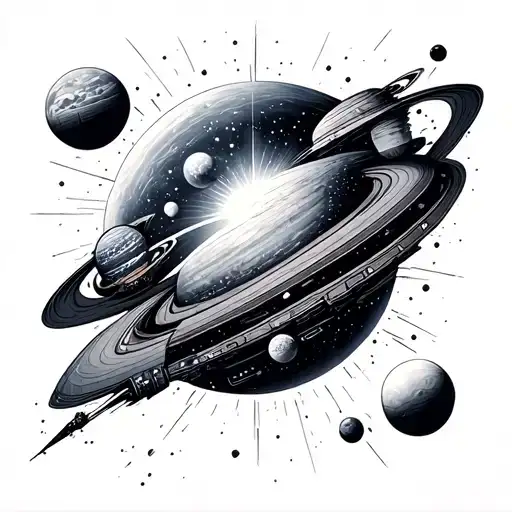 interstellar space themed tattoo tattoo design idea