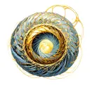 Mobius sheet, gold section, many mandelbrot tattoo design idea