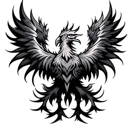 Tribal Phoenix tattoo design idea