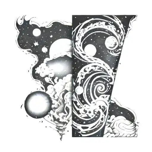 sleeve milky way galaxy tattoo design idea