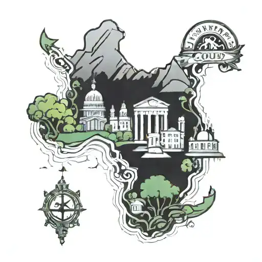 georgia landmarks intertwined tattoo design idea
