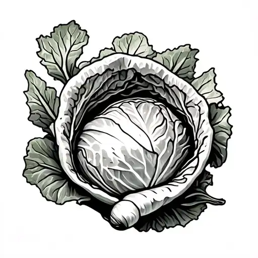 cabbage, carrots, spinach tattoo design idea
