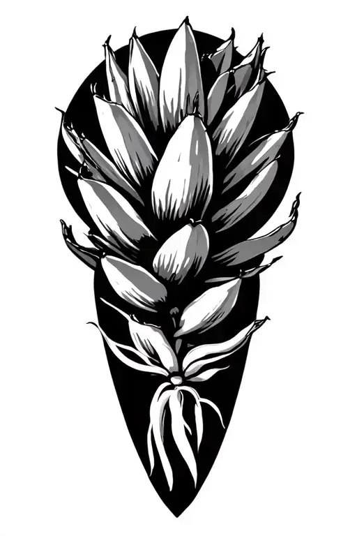 "Maverick" Agave plant in a black tattoo design idea
