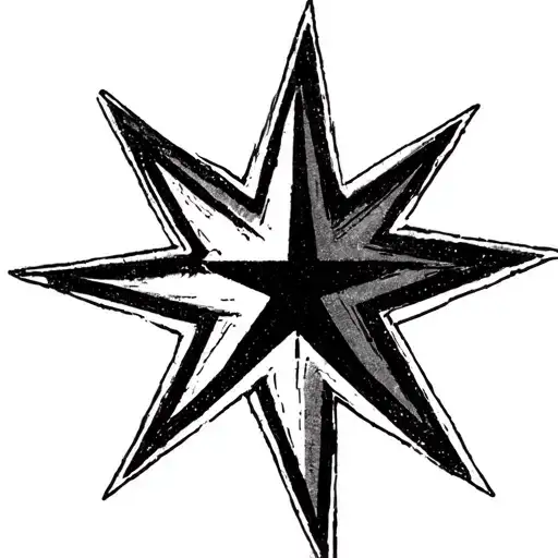 3 inch by 3 inch star outline with a smaller, black ink filled star inside of it tattoo design idea