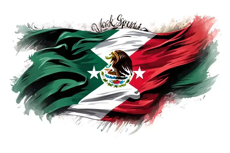 barber pole, puerto rico flag, Mexico flag tattoo design idea