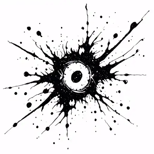 gothic splatter tattoo design idea
