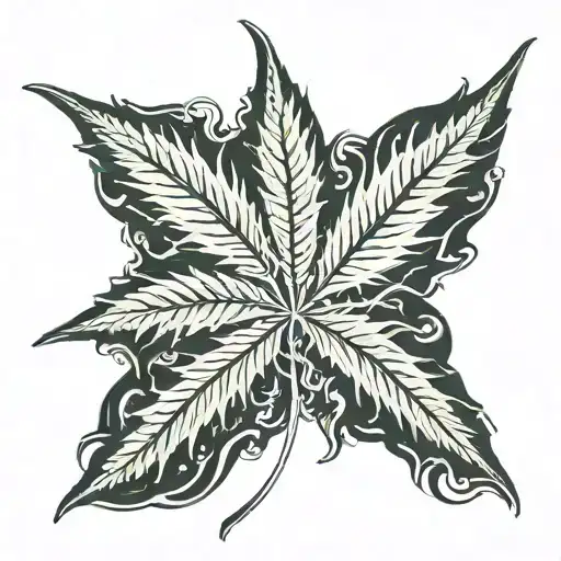 marijuana leaf shaped like tattoo design idea