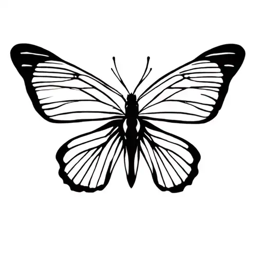 papillon in color tattoo design idea