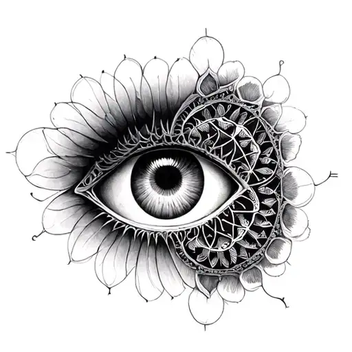 fractals, sacred geometry patterns, eye, third eye, shadowself, carl jung, common unconcious tattoo design idea