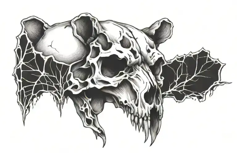 Bear skull tattoo design idea