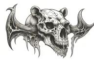 Bear skull tattoo design idea