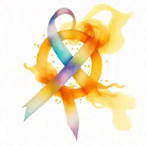 migraine awareness ribbon intertwined tattoo design idea