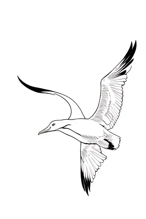 albatross flying tattoo design idea