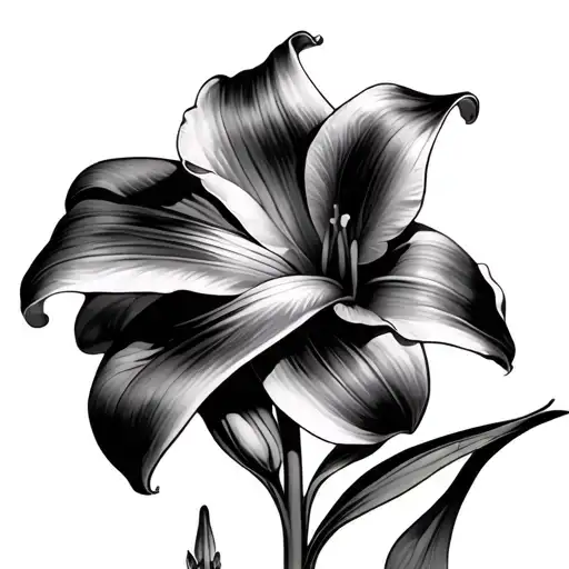 Easter lily corpse lily flower tattoo design idea
