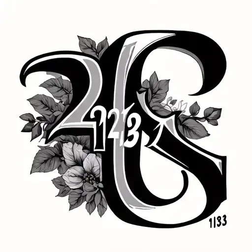 greek numbers 27.12.1983 tattoo design idea