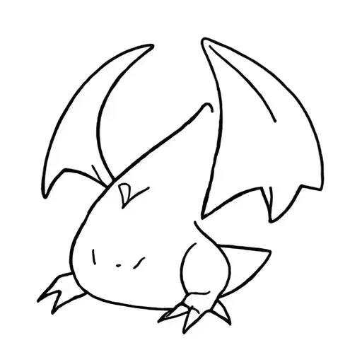 " " make a line only tattoo of lugia from pokemon tattoo design idea