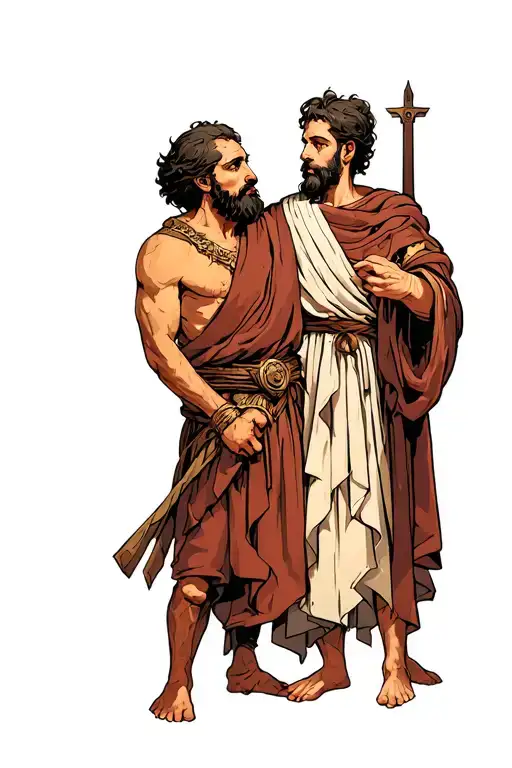 diogenes meets alexander tattoo design idea