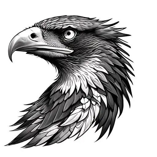 Philippine eagle and american eagle heads wrapped  tattoo design idea
