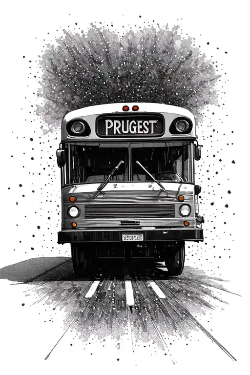 Prugest bus tattoo design idea